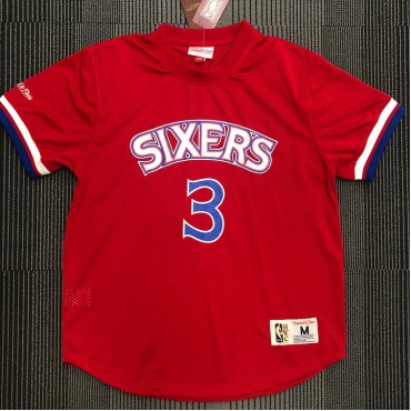 Mitchell Ness Allen Iverson 3 Rot Philadelphia 76ers HWC Mesh T-Shirt Trikot