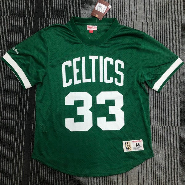 Mitchell Ness Larry Bird 33 Boston Celtics Hardwood Classics T-Shirt Grün