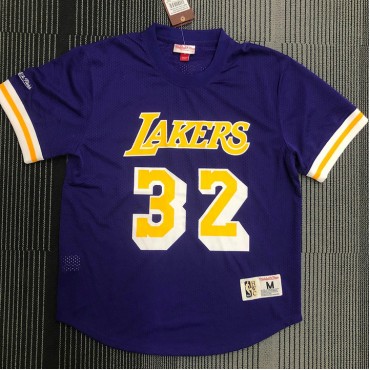 Mitchell Ness Magic Johnson 32 Los Angeles Lakers Hardwood Classics T-Shirt