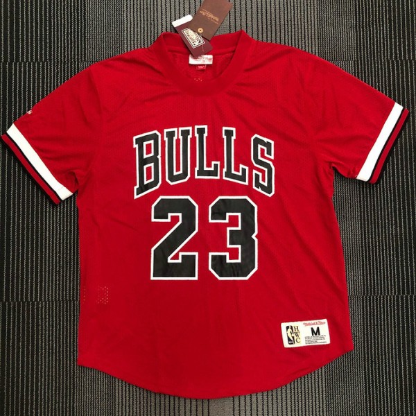 Mitchell Ness Michael Jordan 23 Chicago Bulls HWC Mesh T-Shirt Trikot Rot