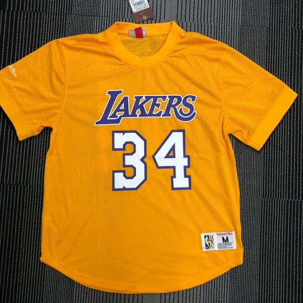 Mitchell Ness Shaq O'Neal 34 Los Angeles Lakers HWC T-Shirt Gelb