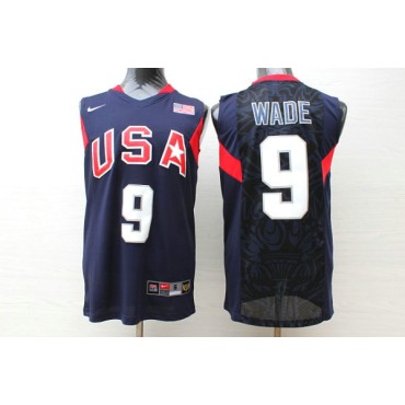 Nike Dwyane Wade 9 Team USA Basketball 2008 Olympics Trikot Blau