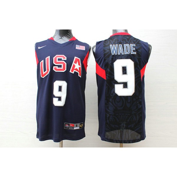 Nike Dwyane Wade 9 Team USA Basketball 2008 Olympics Trikot Blau