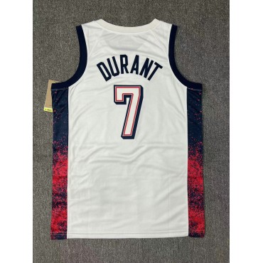 Nike Kevin Durant 7 Weiß Herren USA Basketball 2024 Swingman Player Trikot