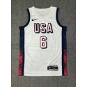 Nike Lebron James 6 Weiß Herren USA Basketball 2024 Swingman Player Trikot