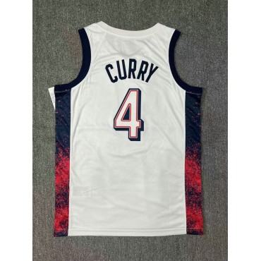 Nike Stephen Curry 4 Weiß Herren USA Basketball 2024 Swingman Player Trikot