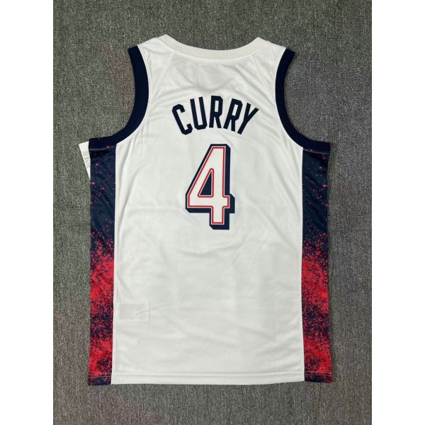 Nike Stephen Curry 4 Weiß Herren USA Basketball 2024 Swingman Player Trikot