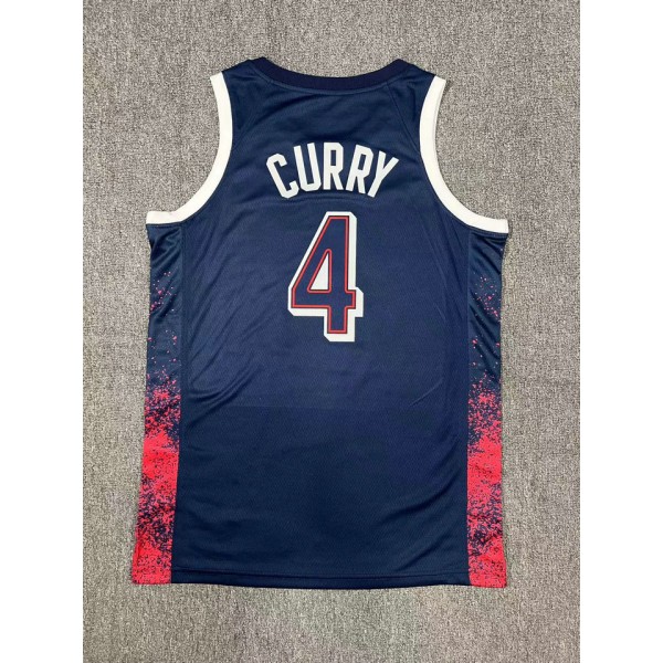 Nike Stephen Curry 4 Marineblau Herren USA Basketball 2024 Swingman Player Trikot