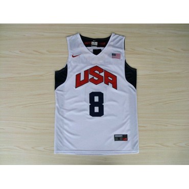 Nike Team 2012 USA Olympique Deron Williams 8 Basketball Team Trikot Weiß