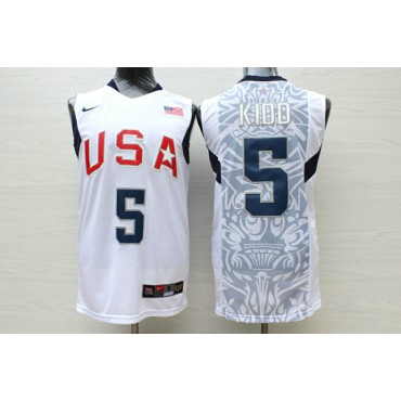 Nike Team USA 2008 Olympics Jason Kidd 5 Basketball Trikot Weiß