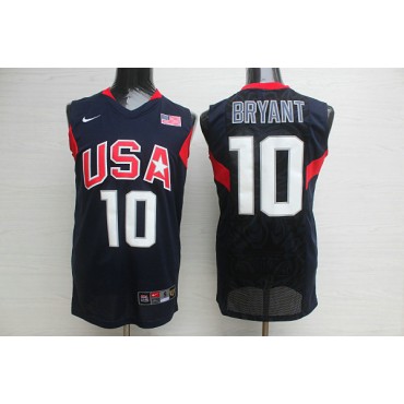 Nike Team USA 2008 Olympics Kobe Bryant 10 Basketball Trikot Blau