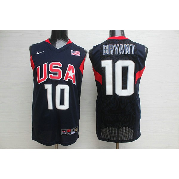 Nike Team USA 2008 Olympics Kobe Bryant 10 Basketball Trikot Blau