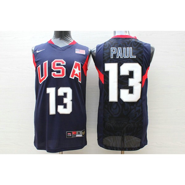 Nike USA Olympique Basketball Team Chris Paul 13 Trikot Blau