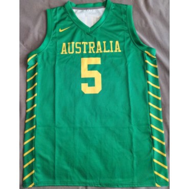 Patty Mills 5 Team Australien Basketball Trikot Grün