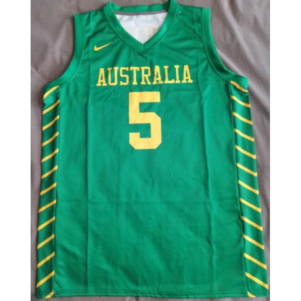 Patty Mills 5 Team Australien Basketball Trikot Grün