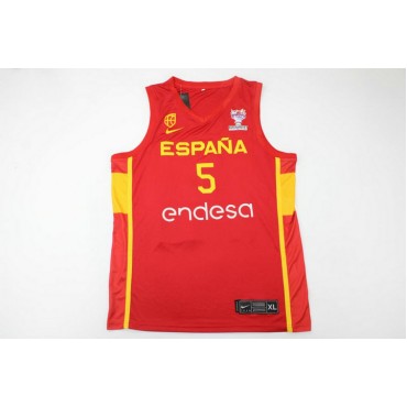 Rudy Fernandez 5 Spanien 2022 FIBA EuroBasket Final Away Rot Trikot