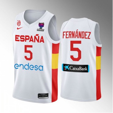 Rudy Fernandez 5 Spanien 2022 FIBA EuroBasket Final Home Weiß Trikot