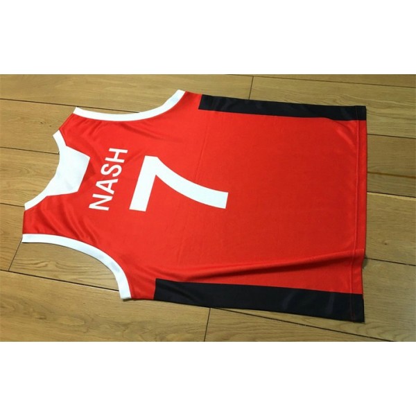 Steve Nash 7 Team Canada Basketball Trikots Weiß Rot