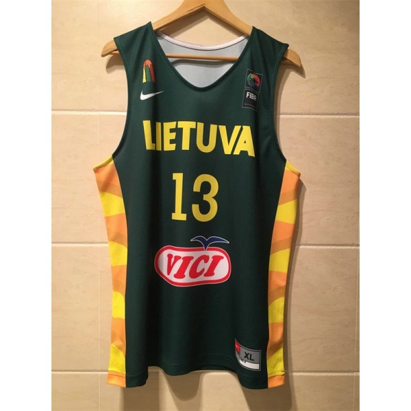 Throwback Sarunas Jasikevicius 13 Team Lietuva Basketball Trikot